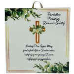 OBRAZEK KAFELEK - "NIECHAJ PAN JEZUS.."- biały