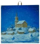 OBRAZEK KAFELEK - ZAŚNIEŻONA WIOSKA- BAZYLKA