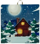 OBRAZEK KAFELEK - ZAŚNIEŻONA WIOSKA- DOM